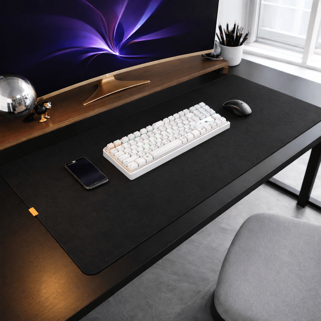Grand sous-main de bureau en feutre de laine FELTPRO - surface lisse, dessous antidérapant