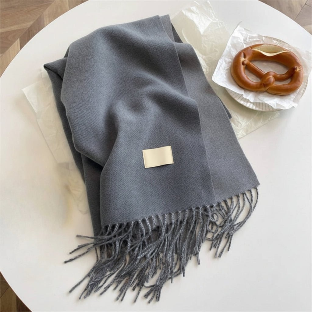 FEMORA zweifarbiger Pashmina-Schal - weiche Fransen, leichter Fall