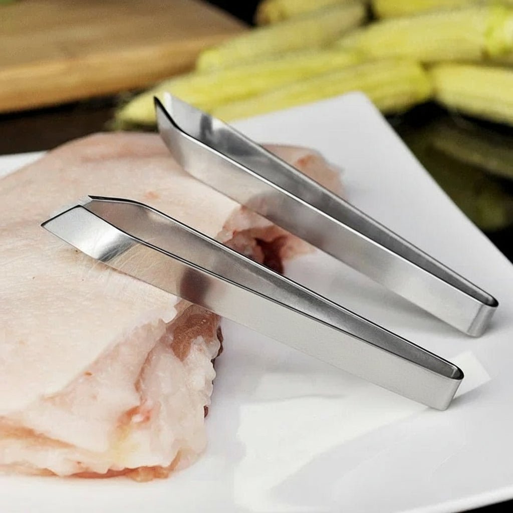 Pinzette per ossa Finpinch — acciaio inox, punte angolate a presa fine