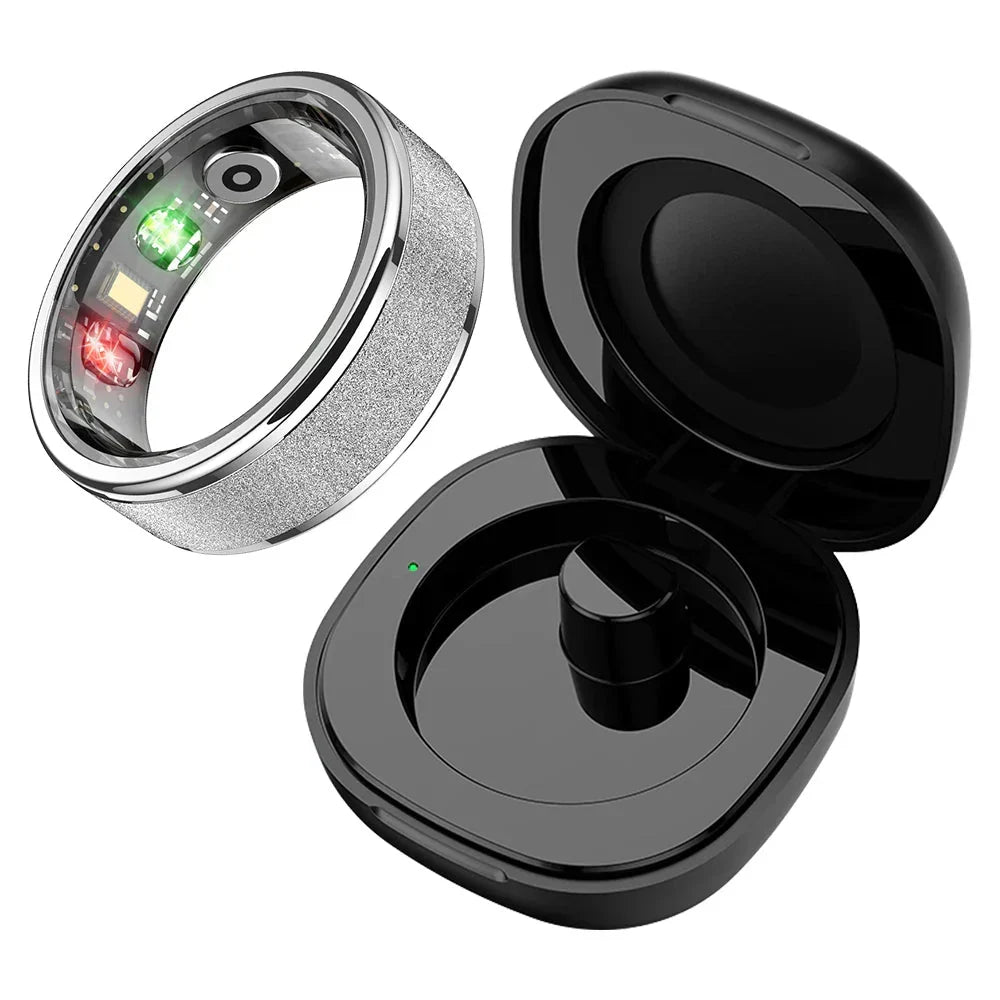 FitCircle Smartring zur Gesundheitsüberwachung — Ladeetui inklusive, 5ATM wasserdicht
