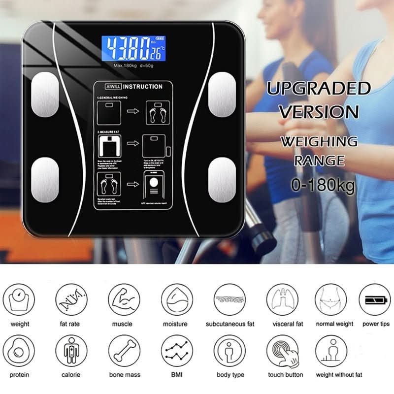 Balance connectée d’analyse de santé Fitscale — analyse 11 indicateurs, dont la masse grasse et la masse musculaire
