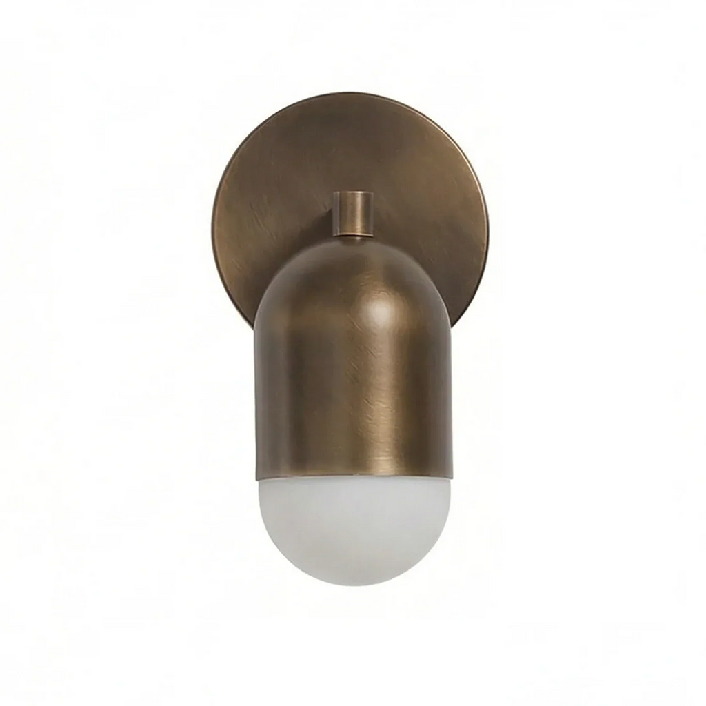 Fixed Down Brass Capsule Wall Sconce | wildoxy