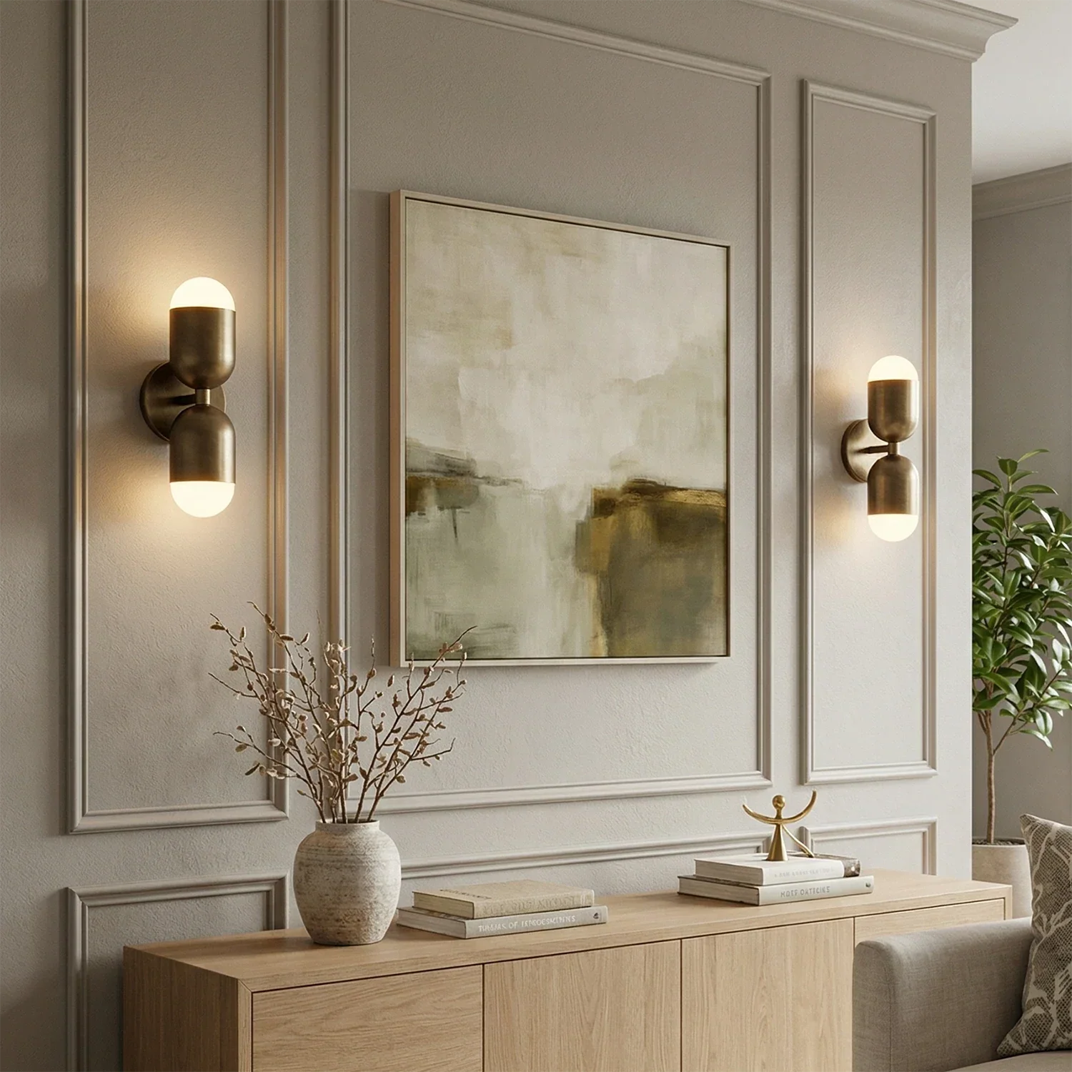 Fixed Down Brass Capsule Wall Sconce | wildoxy