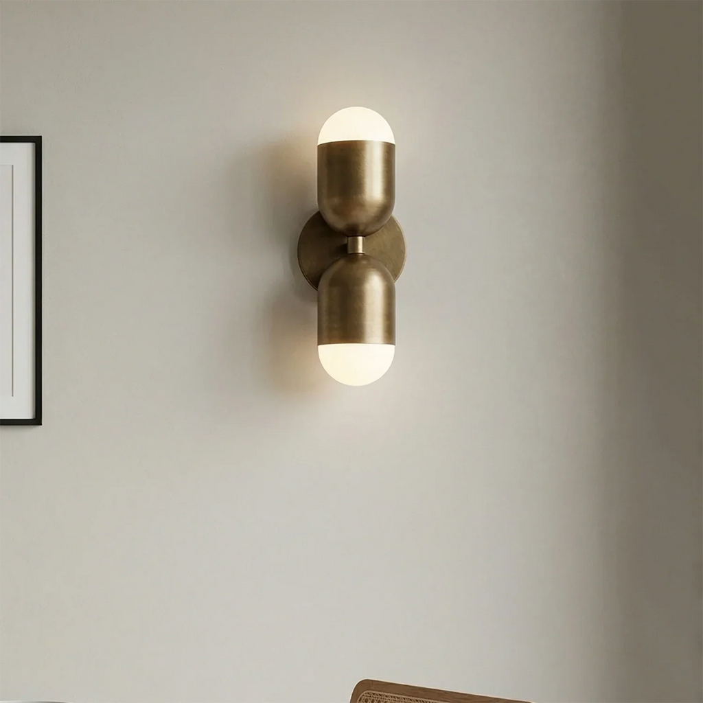 Fixed Down Brass Capsule Wall Sconce | wildoxy