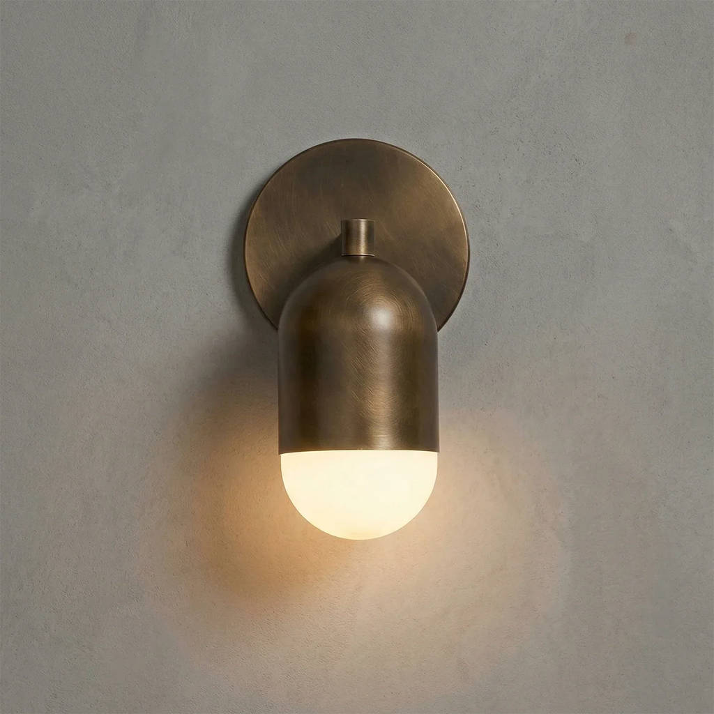 Fixed Down Brass Capsule Wall Sconce | wildoxy