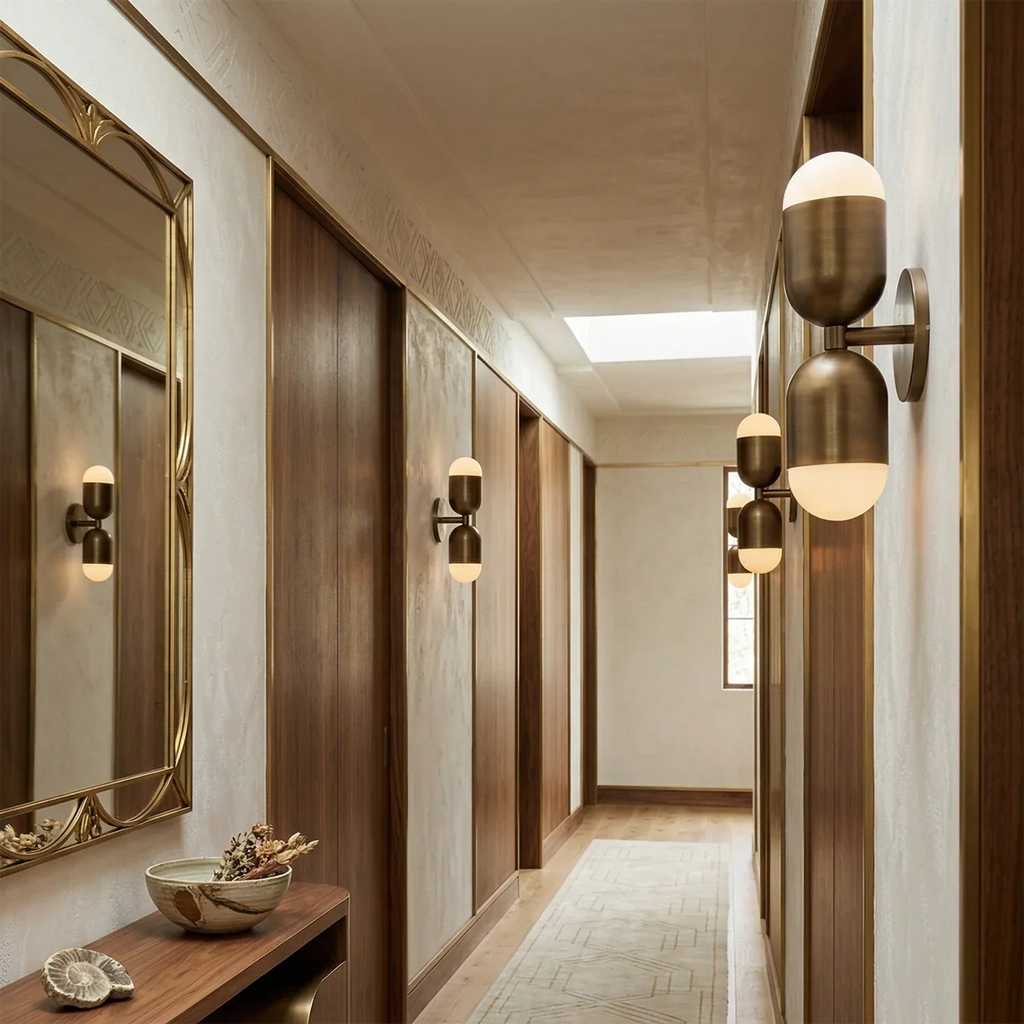 Fixed Down Brass Capsule Wall Sconce | wildoxy