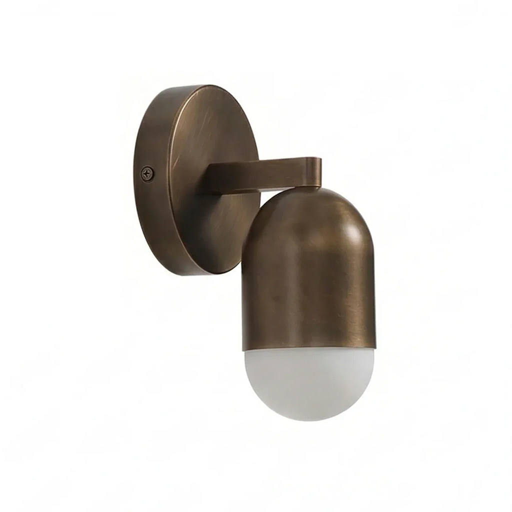 Fixed Down Brass Capsule Wall Sconce | wildoxy