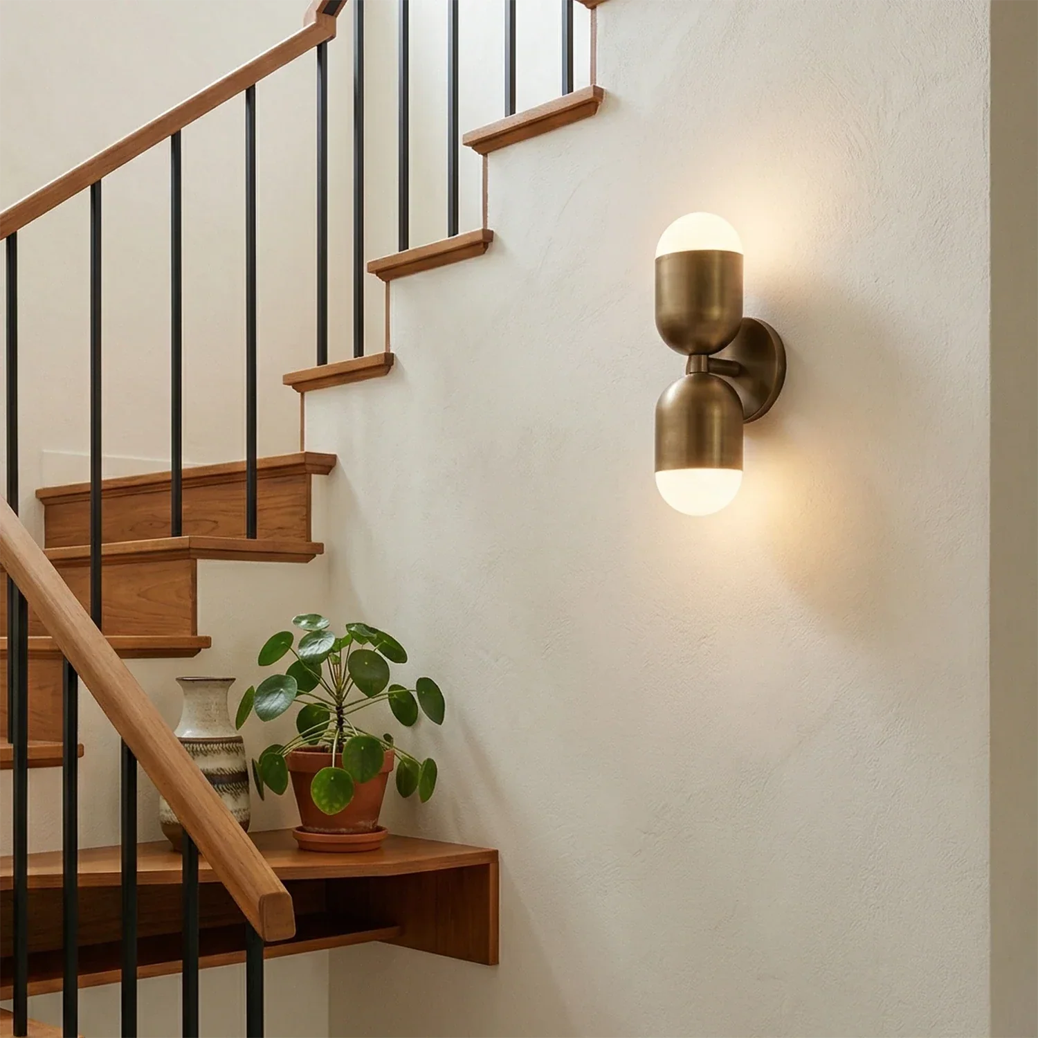 Fixed Down Brass Capsule Wall Sconce | wildoxy