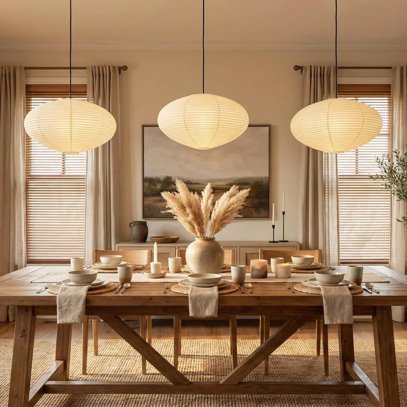 Akari Flat Shape 26A / 21A / 15A Pendant Light | wildoxy