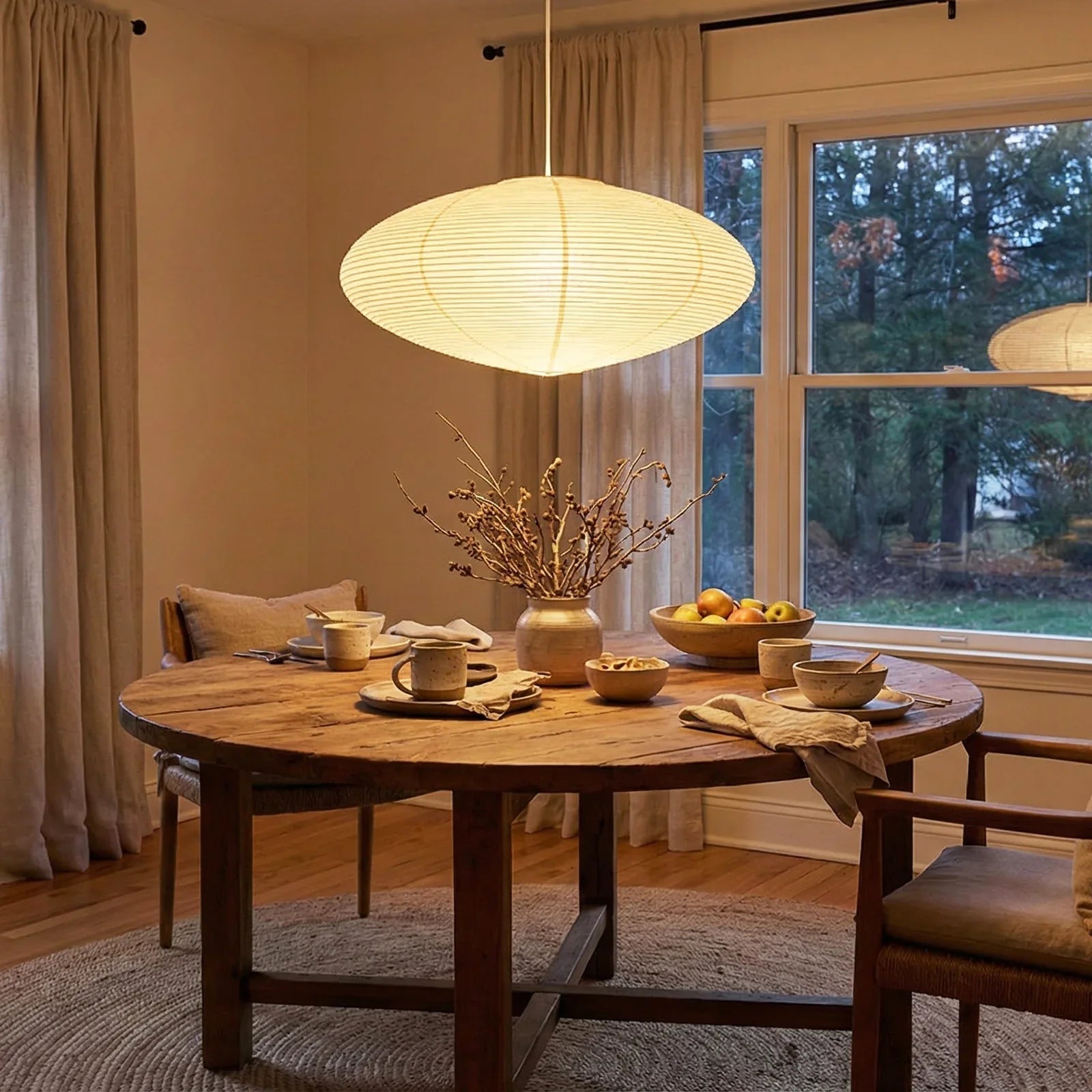 Akari Flat Shape 26A / 21A / 15A Pendant Light | wildoxy