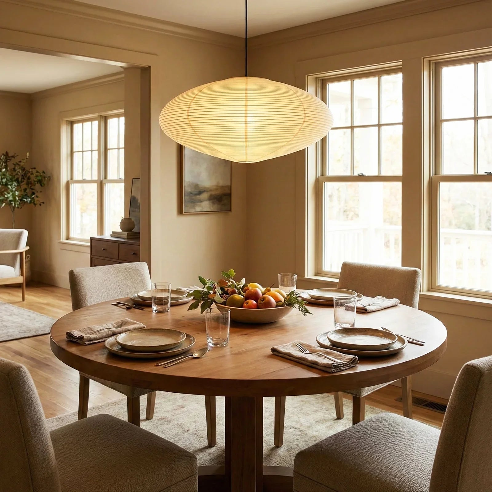 Akari Flat Shape 26A / 21A / 15A Pendant Light | wildoxy
