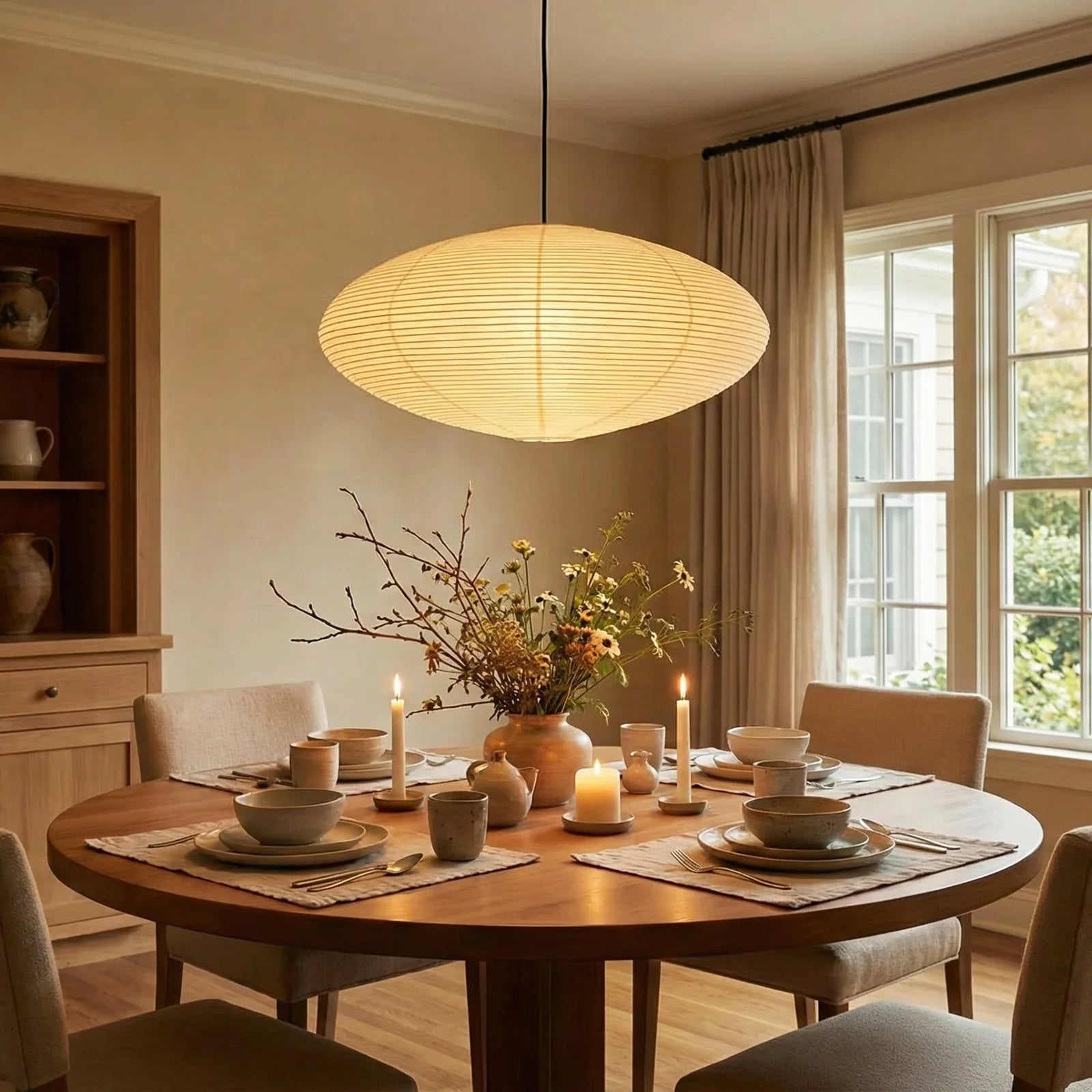 Akari Flat Shape 26A / 21A / 15A Pendant Light | wildoxy