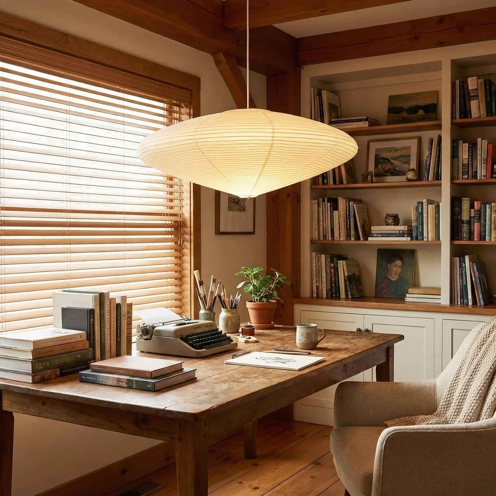 Akari Flat Shape 26A / 21A / 15A Pendant Light | wildoxy