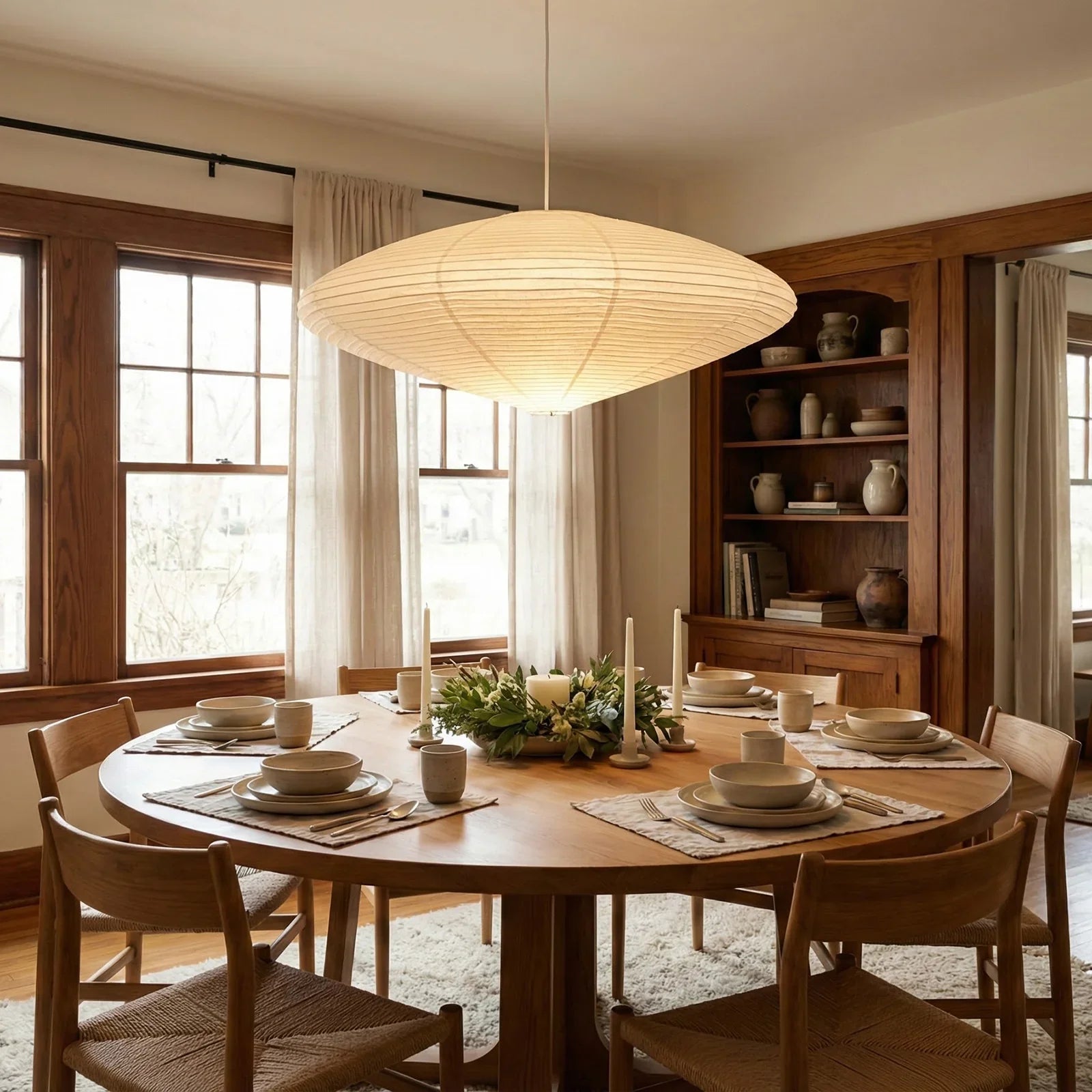 Akari Flat Shape 26A / 21A / 15A Pendant Light | wildoxy