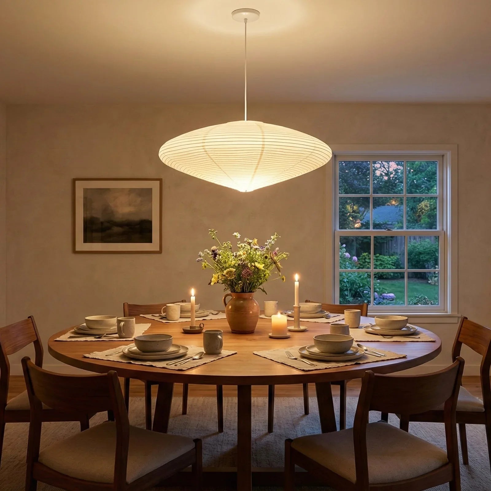 Akari Flat Shape 26A / 21A / 15A Pendant Light | wildoxy