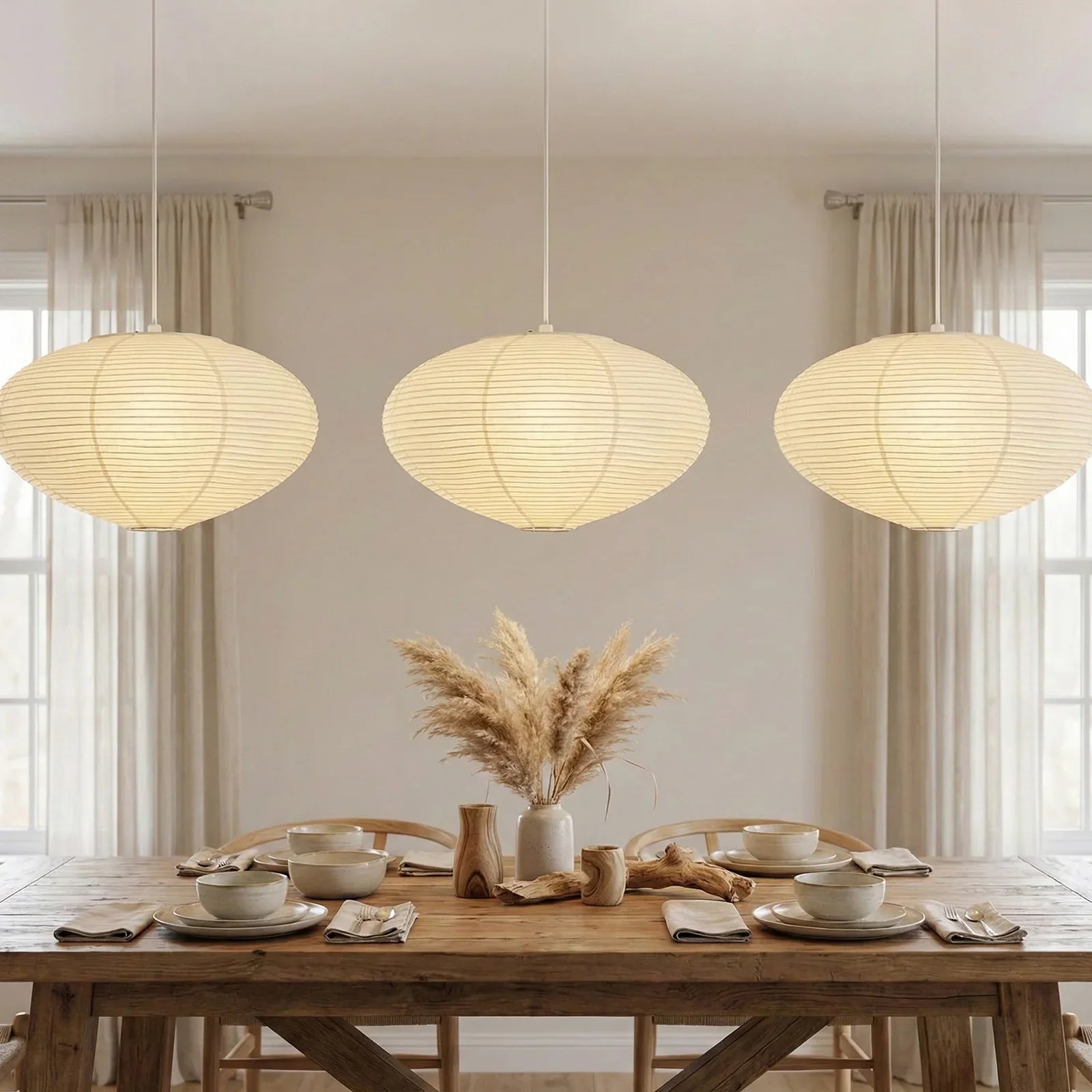 Akari Flat Shape 26A / 21A / 15A Pendant Light | wildoxy