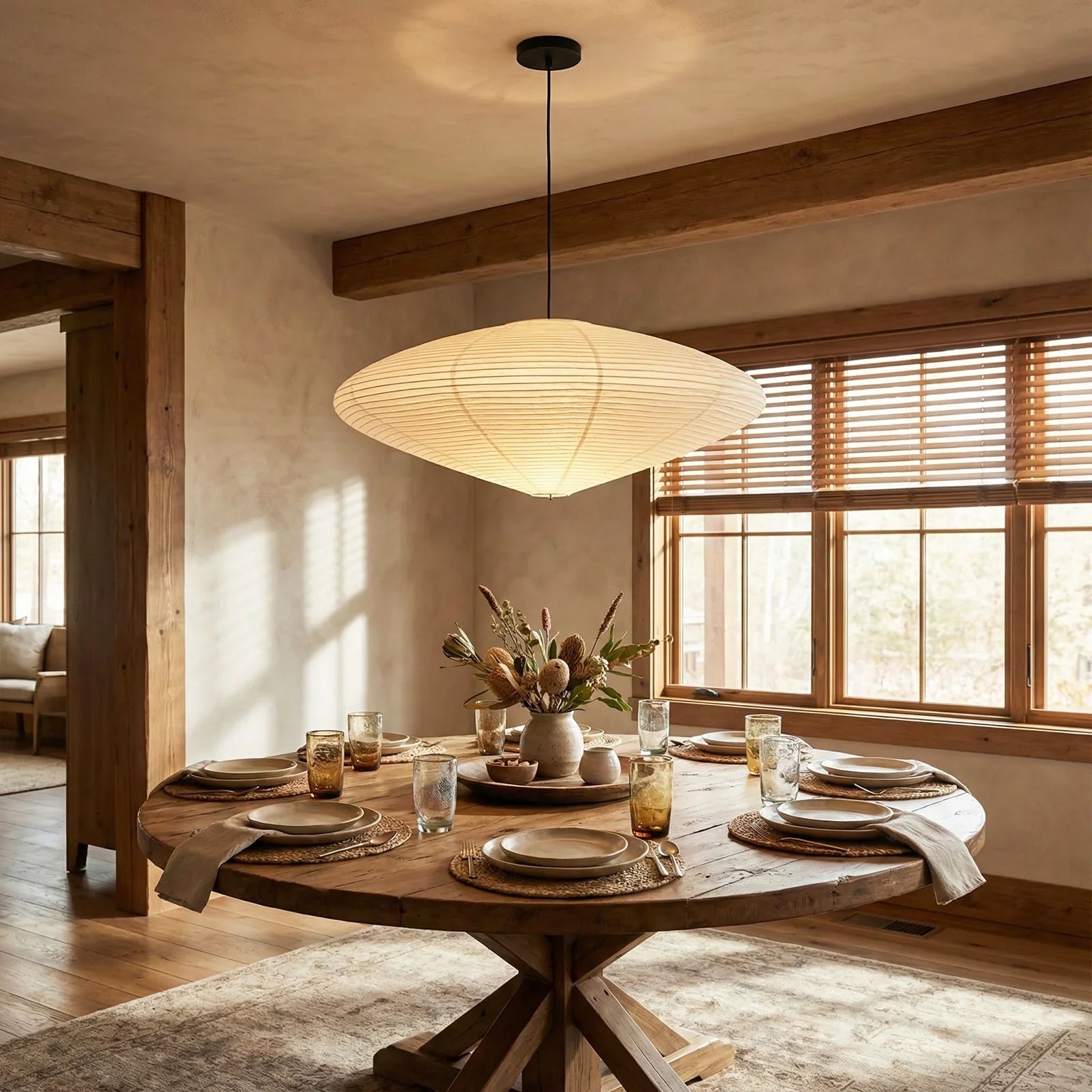 Akari Flat Shape 26A / 21A / 15A Pendant Light | wildoxy