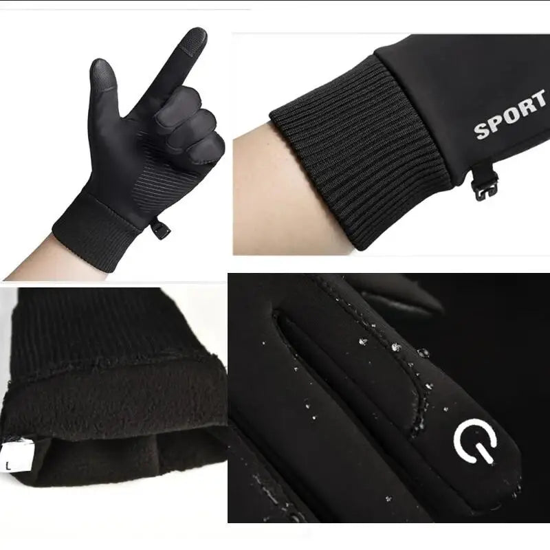 FleeceGrip Waterproof Gloves — Full Finger Touchscreen Compatible Design
