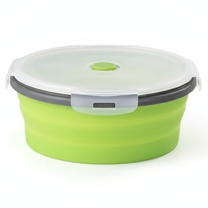 Ensemble de boîtes-repas bento pliables en silicone Flexibento — conception à pliage compact, couvercle étanche