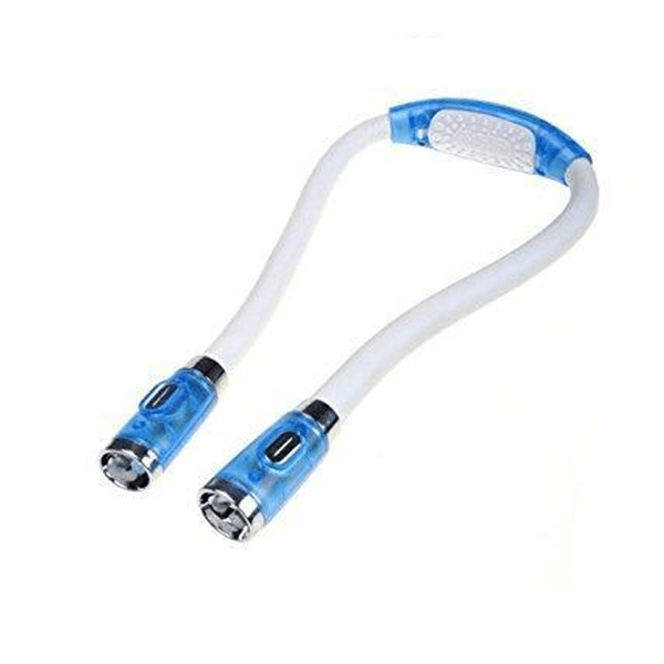 Lampada LED da collo FlexiGlow – due bracci flessibili da 30cm, illuminazione a mani libere
