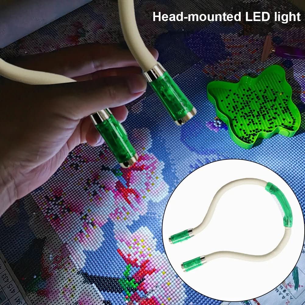 Lampada LED da collo FlexiGlow – due bracci flessibili da 30cm, illuminazione a mani libere