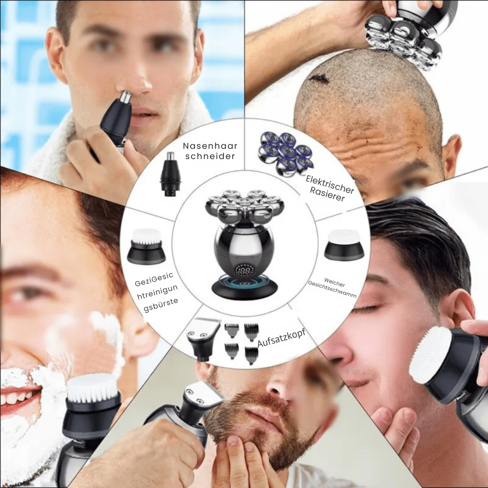Rasoio FlexiShave Pro 7D — testine con lame anti-irritazione, design per una scorrevolezza uniforme