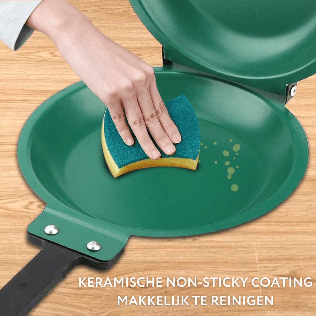 Flipchef Antihaft-Wendepfanne — Integrierter Dreh-Wende-Mechanismus