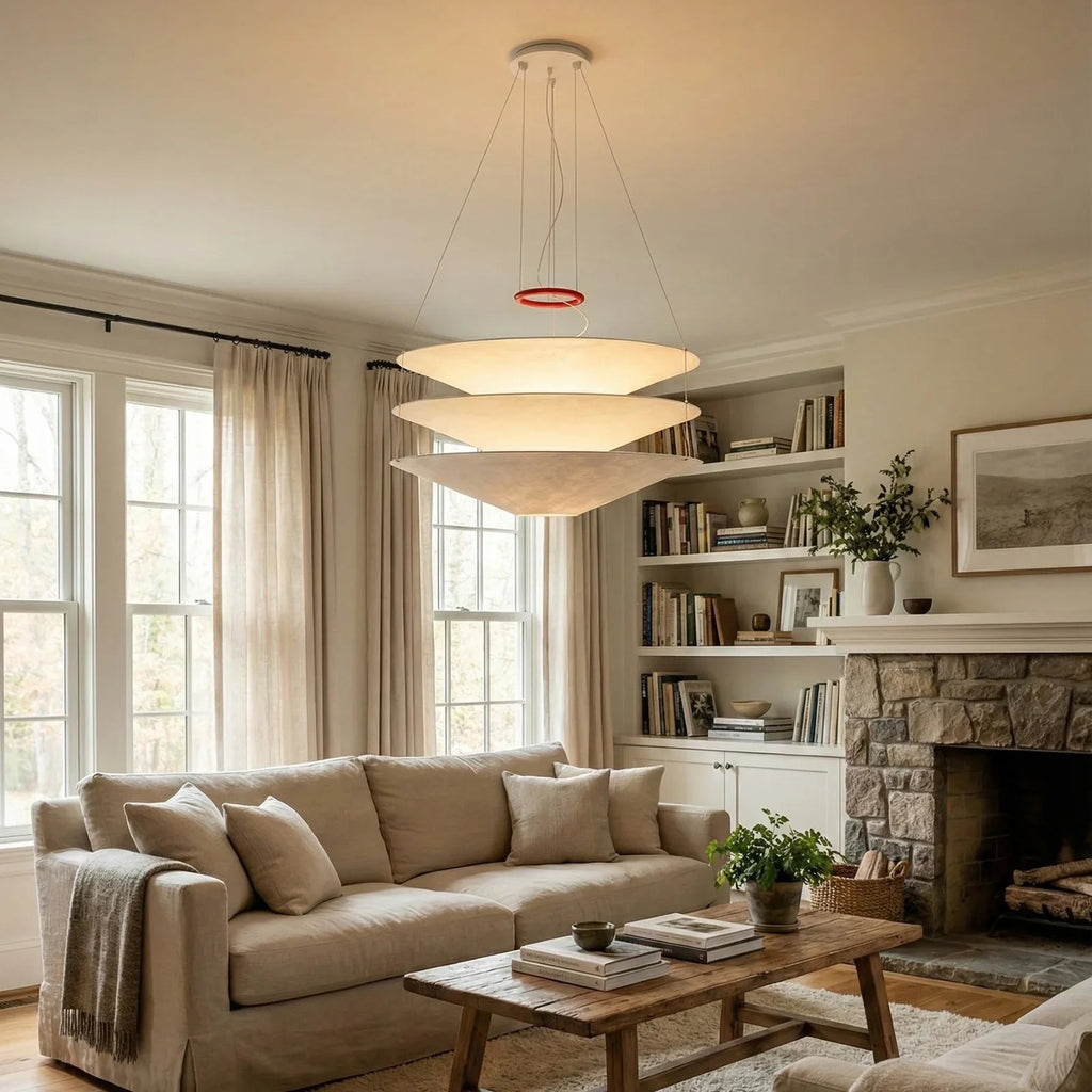 Floating Three Tiered Disc Pendant Light | wildoxy