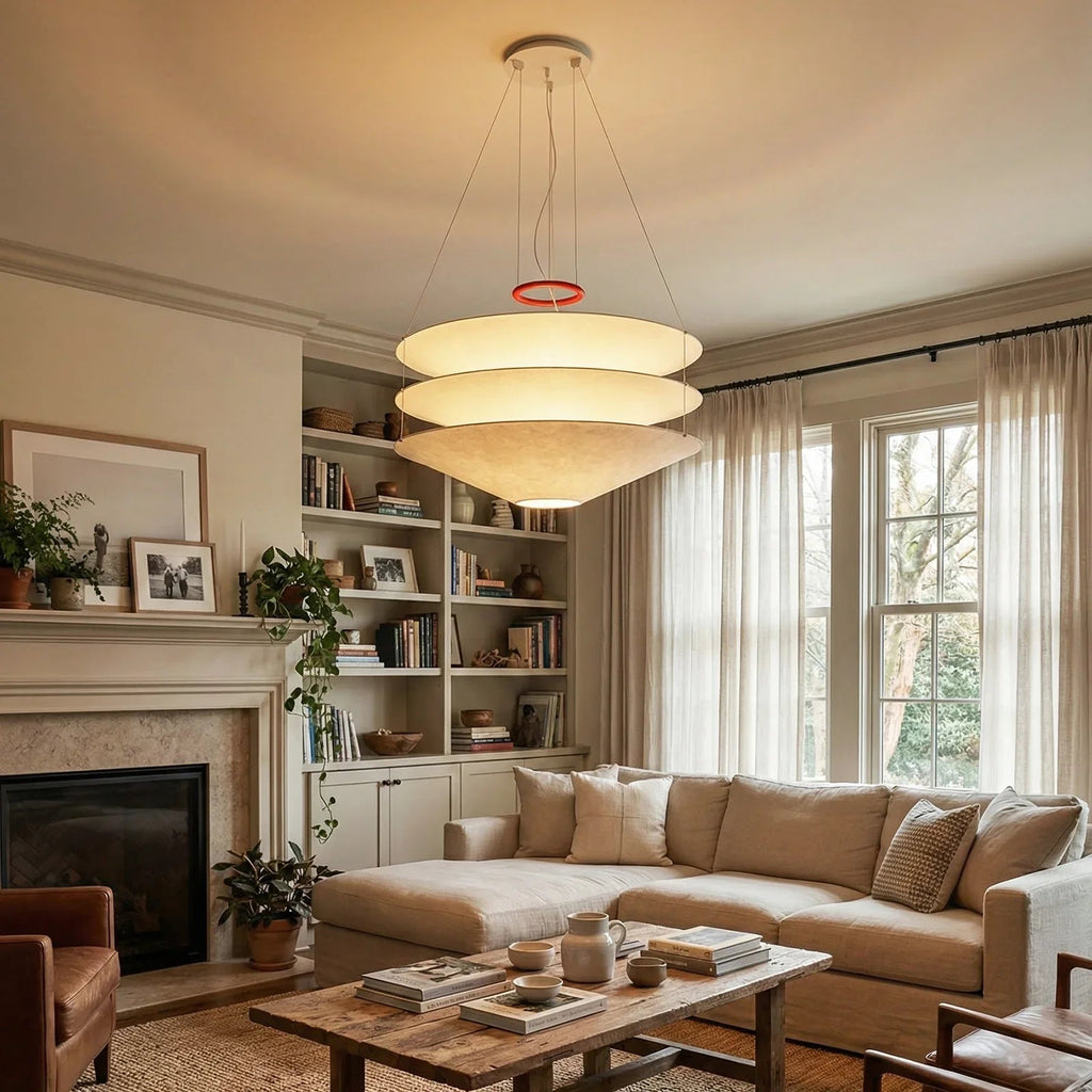 Floating Three Tiered Disc Pendant Light | wildoxy