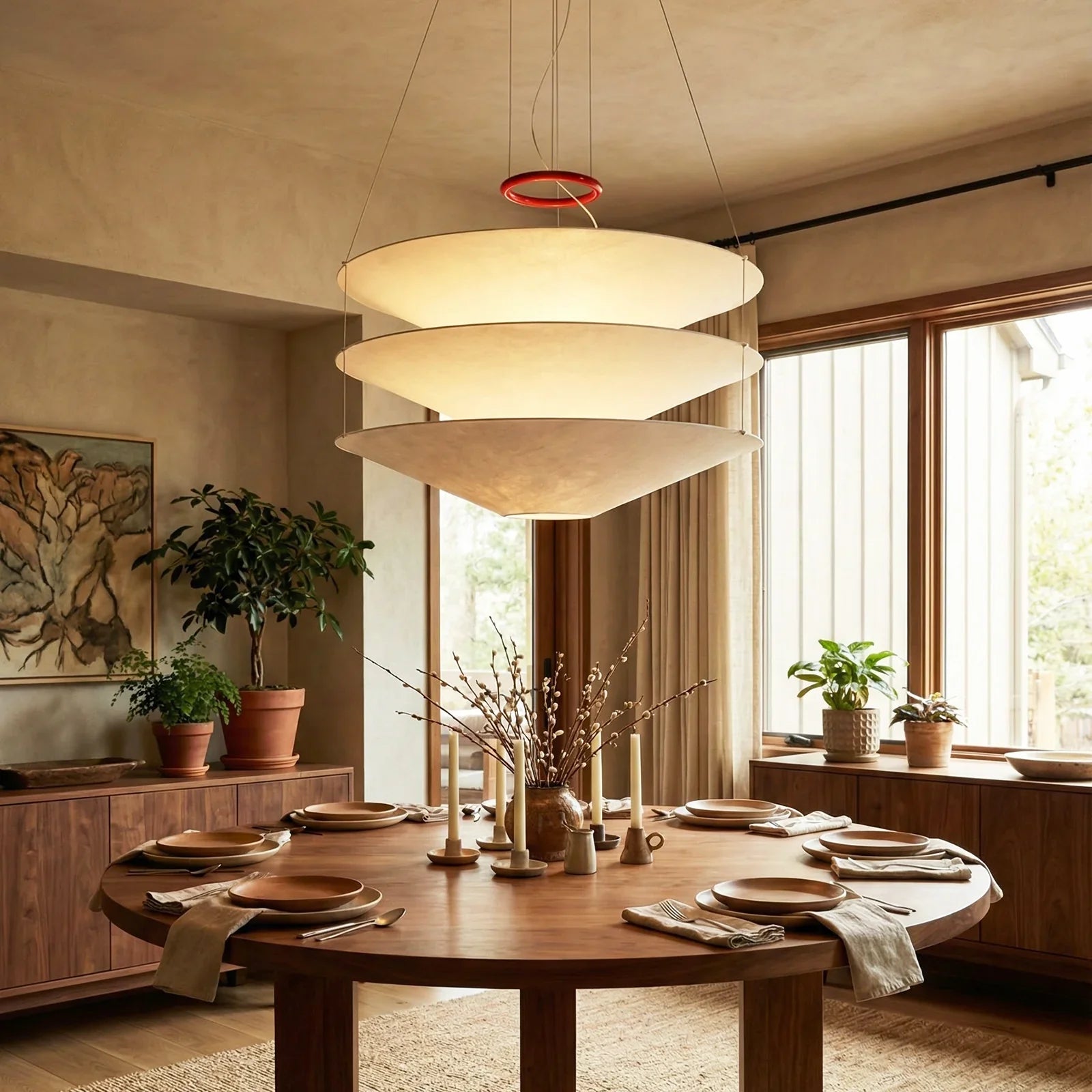Floating Three Tiered Disc Pendant Light | wildoxy