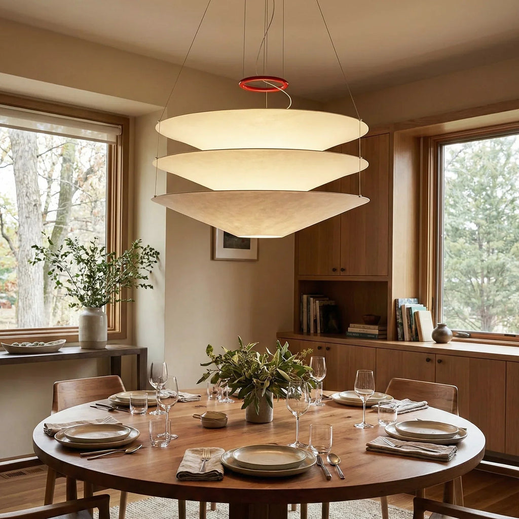 Floating Three Tiered Disc Pendant Light | wildoxy