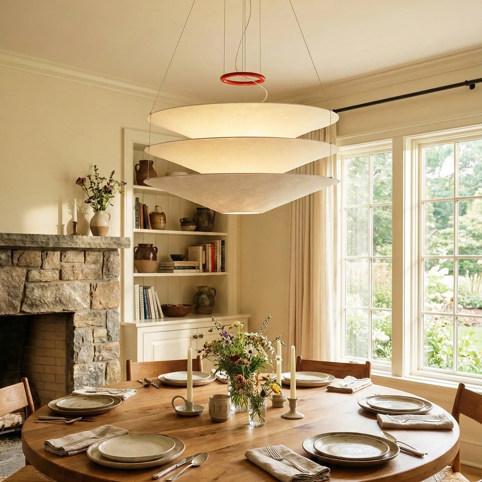 Floating Three Tiered Disc Pendant Light | wildoxy