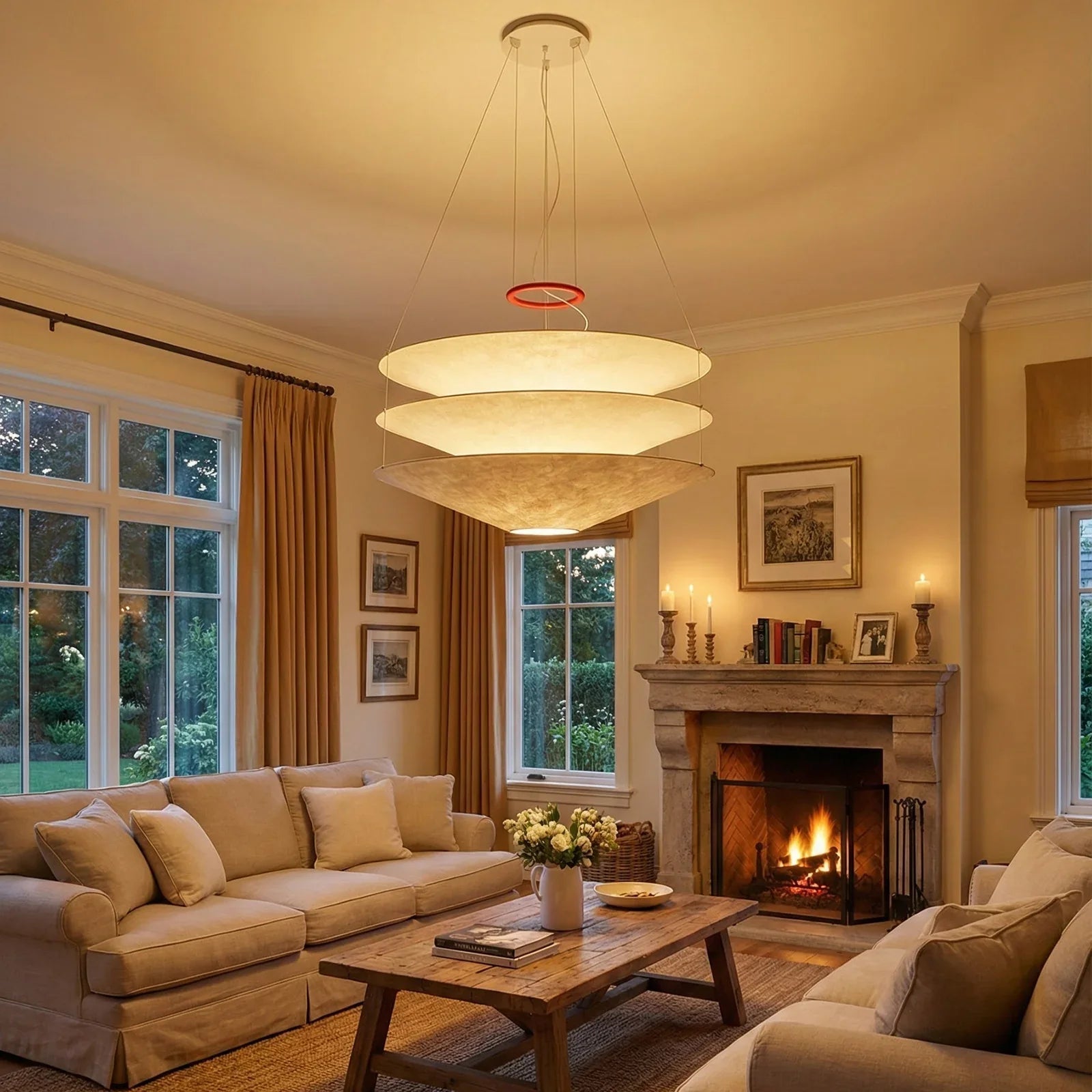 Floating Three Tiered Disc Pendant Light | wildoxy