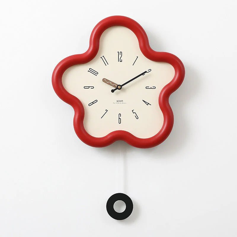 Floracraft 3D-Blumen-Wanduhr — Lautloses Uhrwerk, Dekorationspendel