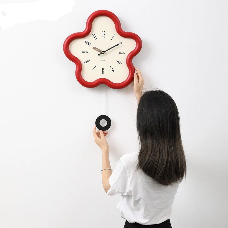 Floracraft 3D-Blumen-Wanduhr — Lautloses Uhrwerk, Dekorationspendel