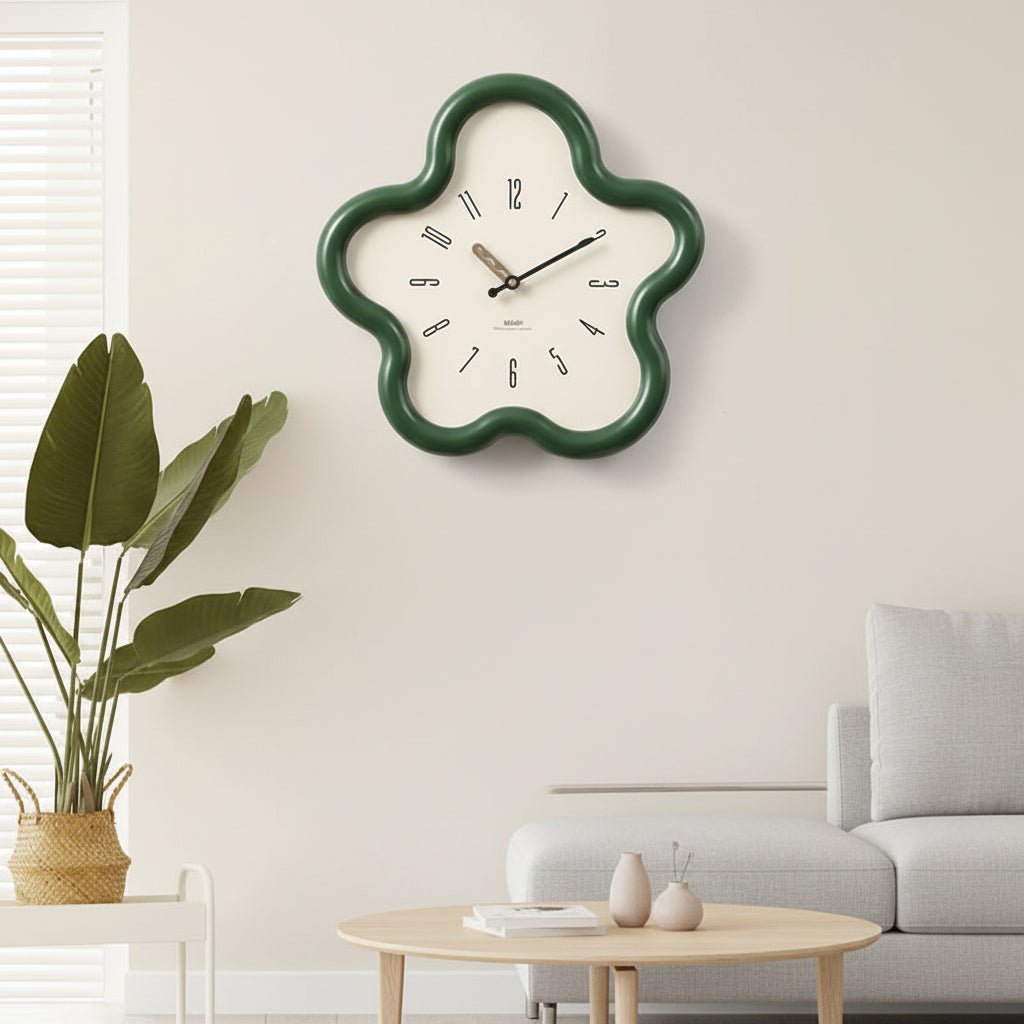 Floracraft 3D-Blumen-Wanduhr — Lautloses Uhrwerk, Dekorationspendel