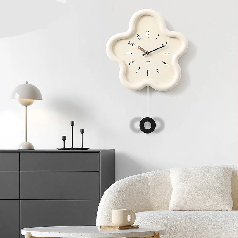 Floracraft 3D-Blumen-Wanduhr — Lautloses Uhrwerk, Dekorationspendel