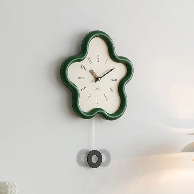 Floracraft 3D-Blumen-Wanduhr — Lautloses Uhrwerk, Dekorationspendel