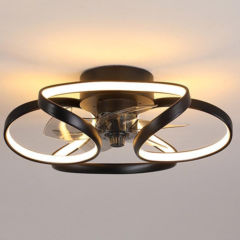 מאוורר פרח: LED בעמעום 3000K–6000K, זהב/לבן/שחור