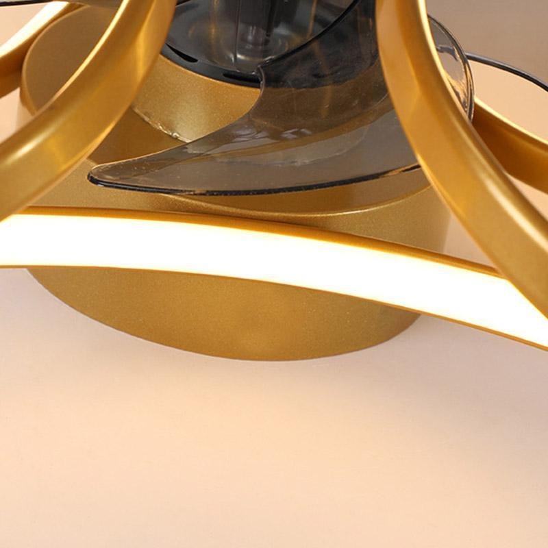 מאוורר פרח: LED בעמעום 3000K–6000K, זהב/לבן/שחור