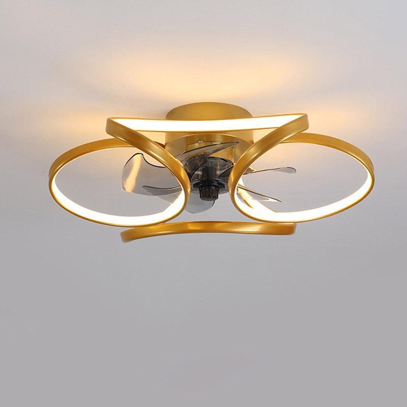 מאוורר פרח: LED בעמעום 3000K–6000K, זהב/לבן/שחור