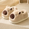 Chinelos de peluche FLUFFBARA com capivara — Sola antiderrapante, interior e exterior em peluche