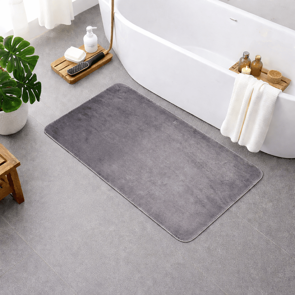 FOAMRELAX Protiskluzová koupelnová předložka z paměťové pěny — Polstrovaná opora, odolnost proti skvrnám