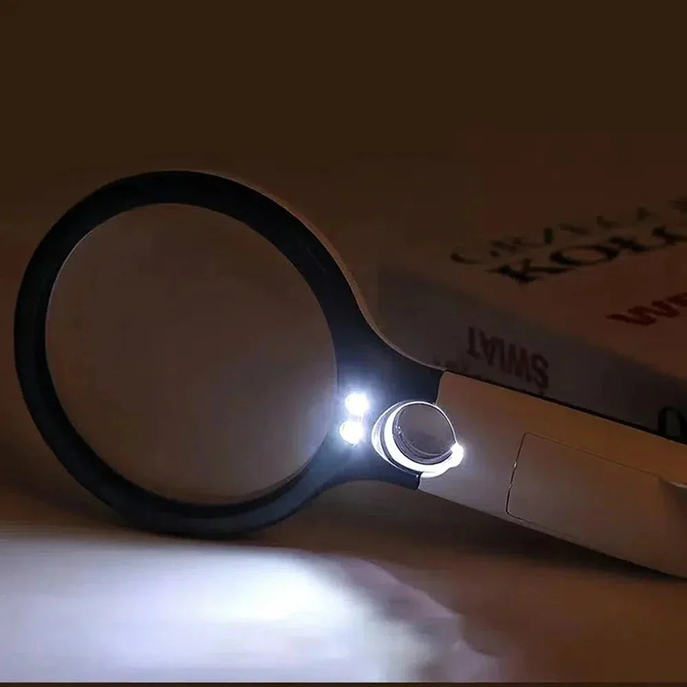 FocusMax 45X Handlupe — Zweilinsiges Design, helle LED-Leuchten