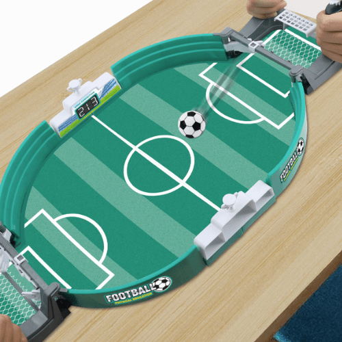FootyFun Compact Table Football Set — Portable Two-Player Desktop Game