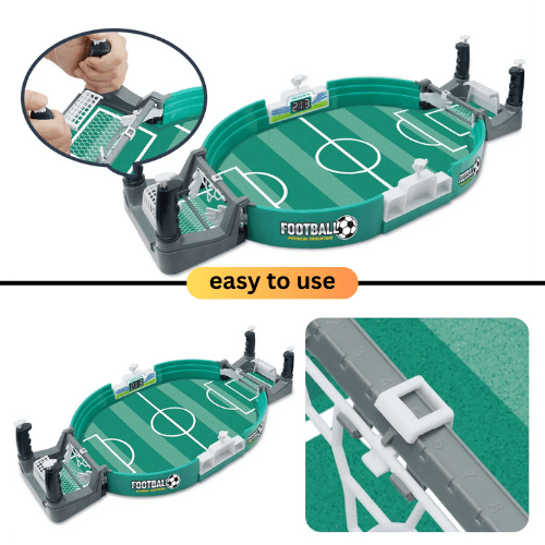 FootyFun Compact Table Football Set — Portable Two-Player Desktop Game