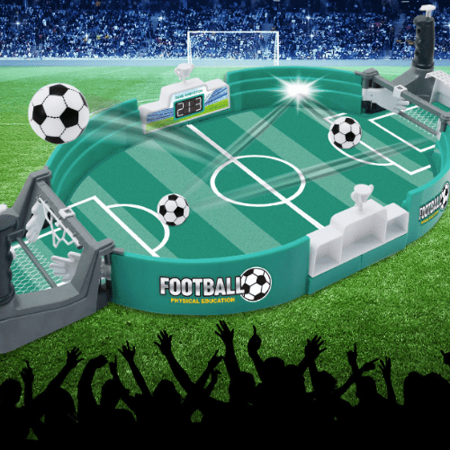 FootyFun Compact Table Football Set — Portable Two-Player Desktop Game