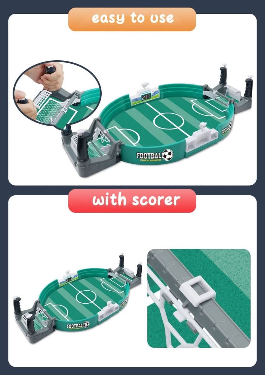 FootyFun Compact Table Football Set — Portable Two-Player Desktop Game