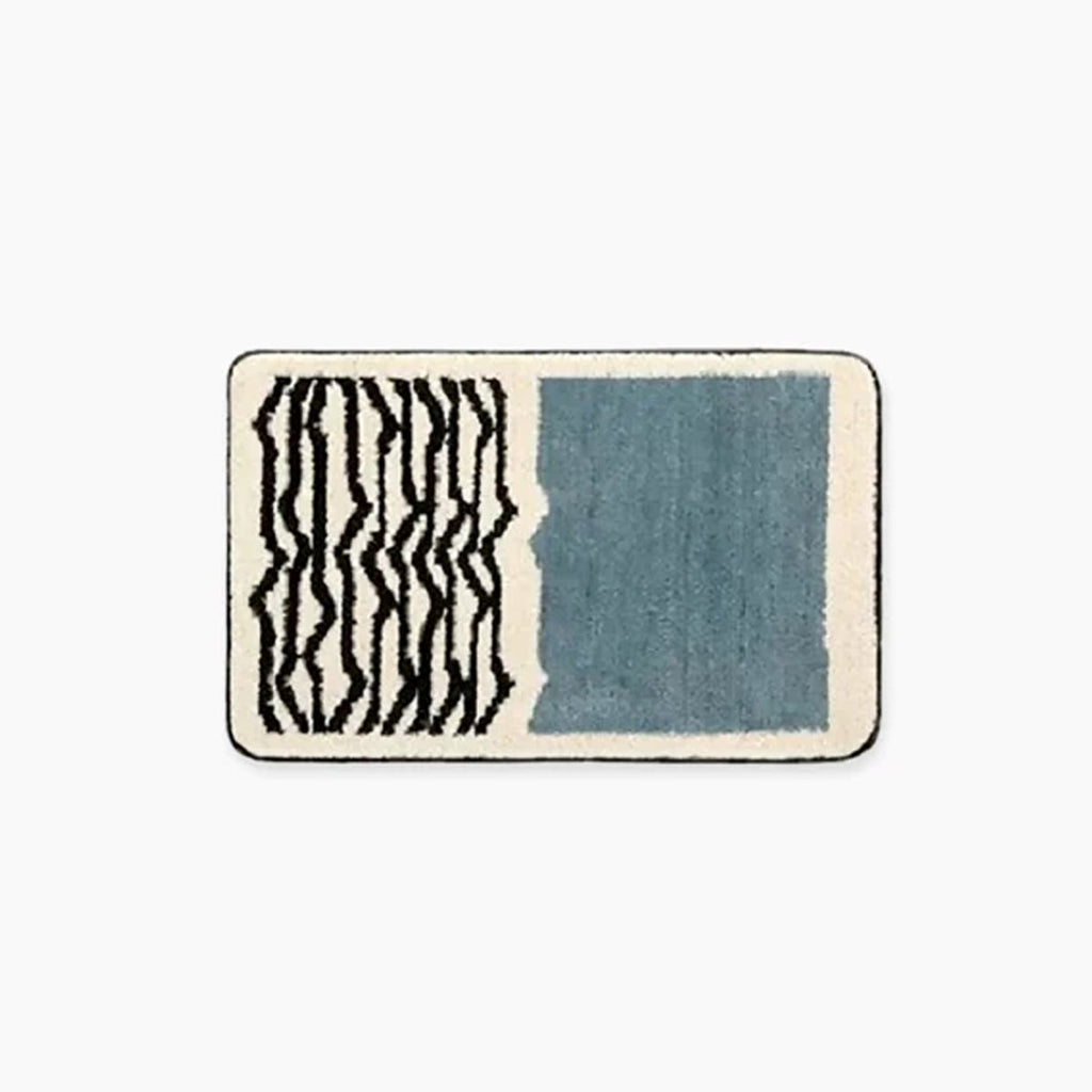 FORMELLE Handcrafted Bath Mat — Non-Slip Backing, Abstract Pattern