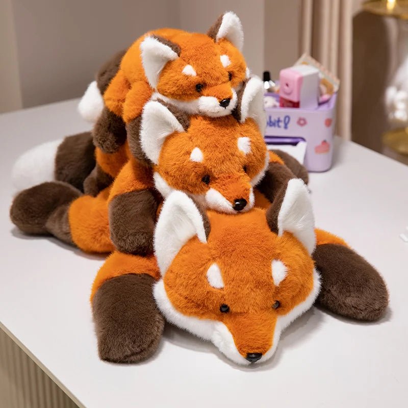 FOXGIGGLE Peluche morbido a forma di volpe — Forma coccolosa, consistenza confortevole